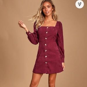 Red corduroy dress